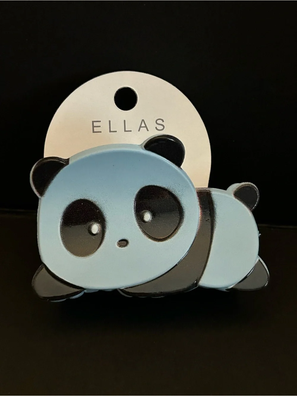 Ellas Panda Kids Hair Claw Clips - Blue, Pink, Purple and White Set of Four